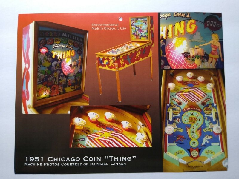 Thing Pinball Machine Art Collage Ready To Frame Artwork Retro Woodrail Game