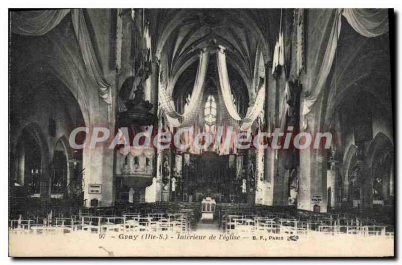 Postcard From Old Gray Interior I'Eglise