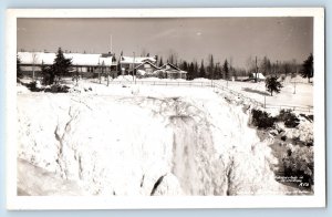 Ontario Canada Postcard Kakabeka Water Falls in Winter c1920's RPPC Photo