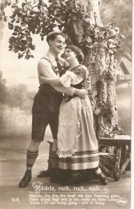 Couple. Romance Old vintage German postcard