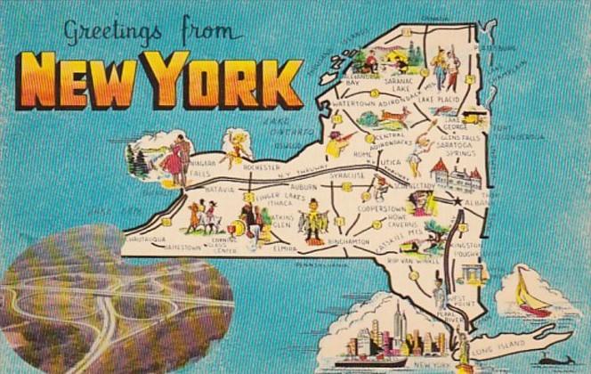 Greetings From New York With Map