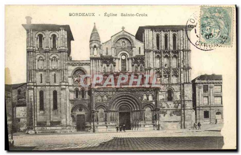 Postcard Old Bordeaux Eglise Sainte Croix