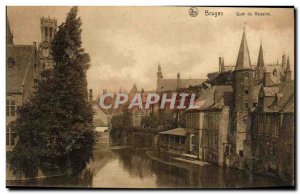 Old Postcard Bruges Quai du Rosaire