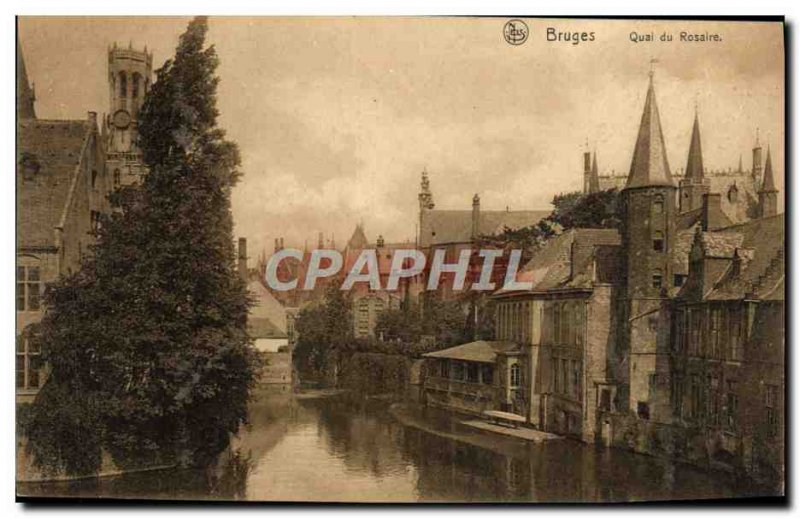 Old Postcard Bruges Quai du Rosaire