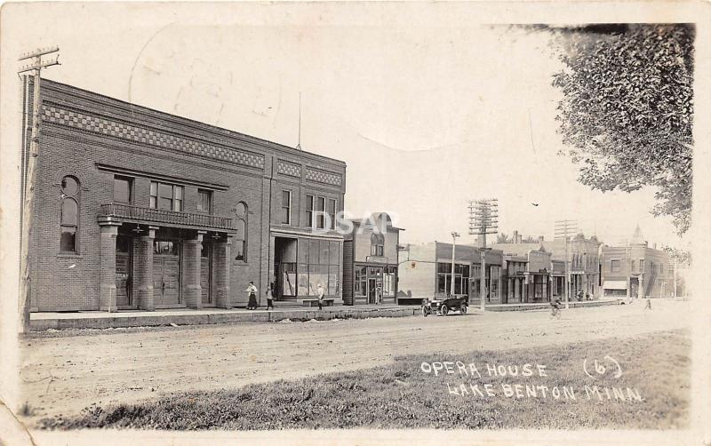 C78/ Lake Benton Minnesota Mn Real Photo RPPC Postcard 1922 Opera House Building