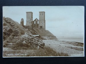 Kent RECULVER CHURCH from N.E. c1930s RP Postcard by H.M. Office of Works