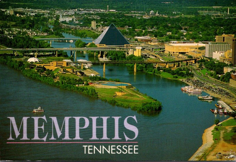 Tennessee Memphis Aerial View Of Riverfront