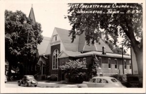 Real Photo Postcard First Presbyterian Church in Washington, Iowa