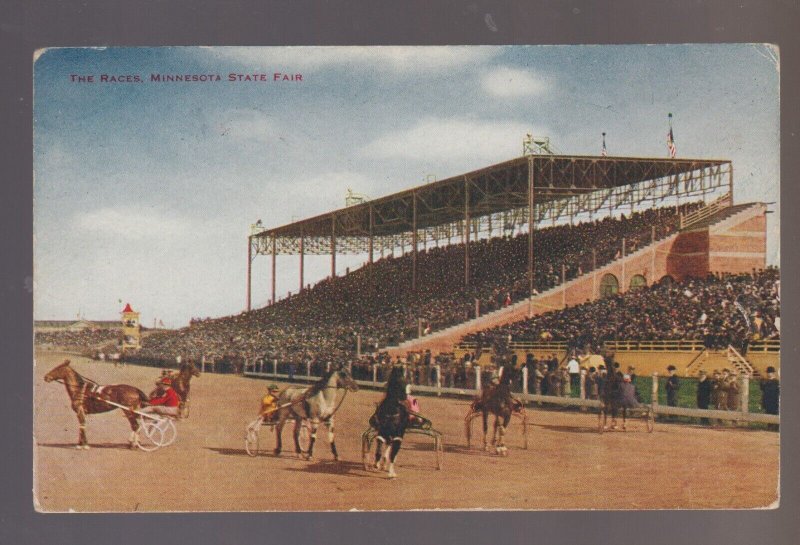 Minnesota 1914 HARNESS RACING Horse Race STATE FAIR GROUNDS Grandstand Track MN