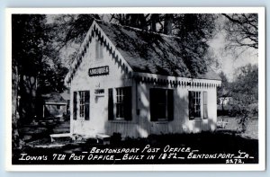 Bentonsport Iowa IA Postcard RPPC Photo Bentonsport Post Office c1940's Vintage