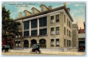 1917 Grant Avenue Entrance Grant Hospital Classic Cars Columbus Ohio OH Postcard