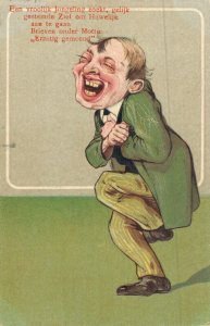 Funny Ugly Man Laughing Embossed 05.46