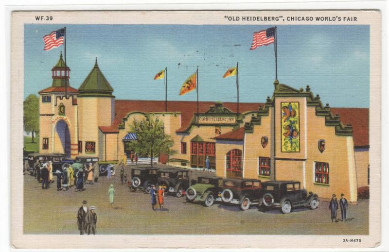 Old Heidelberg Restauarant Chicago Worlds Fair 1933 Illinois postcard