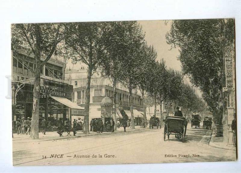 191418 FRANCE NICE Avenue de la Gare street ADVERTISING Old