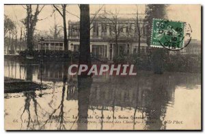 Paris Old Postcard Floods 1910 great flood of the Seine restaurant Ledoyen Fl...