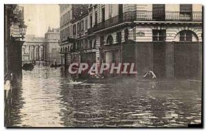 Old Postcard Paris Flood Rue de Bourgogne