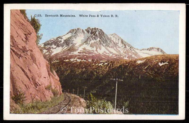 Sawtooth Mountains. White Pass & Yukon R. R.