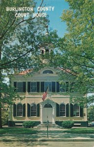 Burlington County Court House Mount Holly, N.J. USA Flag Postcard 2T5-414 