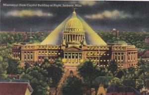 Mississippi Jackson State Capitol Building At Night