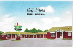 Goff Motel Stroud Oklahoma on Highway 99 Wall to Wall Carpeting