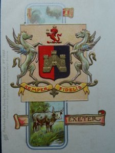 Devon EXETER Heraldic Series c1902 UB Postcard by Raphael Tuck 1868