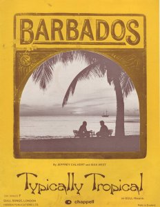 Barbados Typically Tropical 1970s Sheet Music