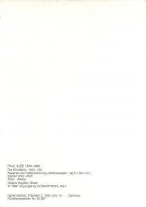 Art postcard Paul Klee - Die Kunstlerin