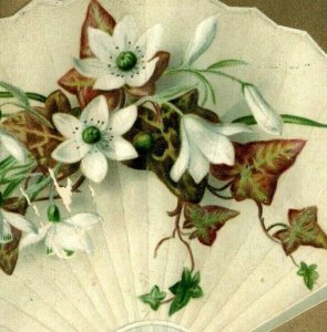 1880s-90s Griswold's Aa Aa Coffee & Baking Powder Lady's Hand-Fan #5 A