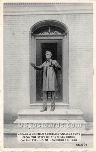 Abraham Lincoln Addressed College Boys, Wills House - Gettysburg, Pennsylvania