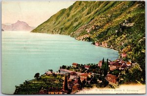 S. Mamette E Monte S. Salvatore Paradiso, Switzerland Mountain Houses Postcard