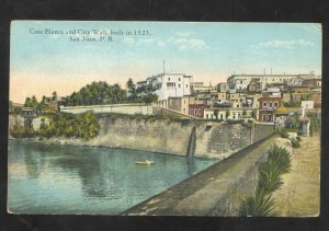 SAN JUAN PUERTO RICO PR CASA BLANCA AND CITY WALL VINTAGE POSTCARD