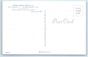RIVIERA BEACH, Florida FL ~ RIVIERA BEACH DRUGS 1301 Broadway c1960s Postcard