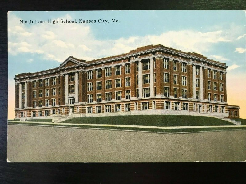 Vintage Postcard 1907-1915 North East High School Kansas City Missouri