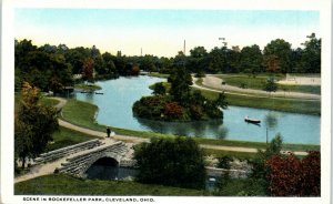 Cleveland Rockefeller Park Antique 1920s Scenic Panoramic WB Ohio OH Postcard