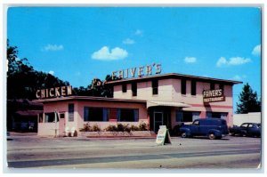 1956 Faivers Restaurant Chicken Pizza Exterior Tallahassee Florida FL Postcard