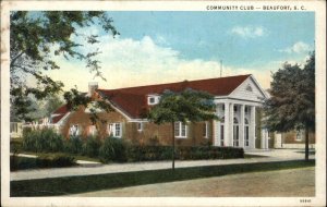 Beaufort South Carolina SC Community Club Vintage Postcard