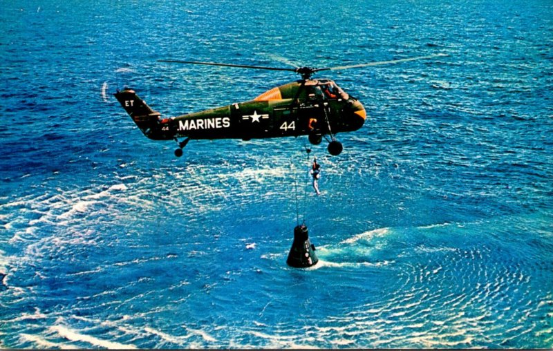 Helicopters U S Marine Helicopter Recovering Lieutennant Commander Shepard Th...