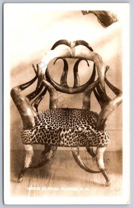 K46/ Warren New Hampshire RPPC Postcard c40s Morse Museum Horn Chair 491