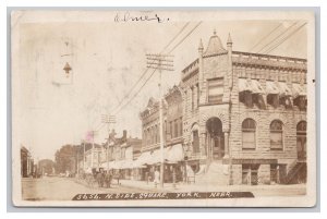 Postcard N. Side Square York Nebr. Nebraska RPPC Real Photo c1909 Postmark