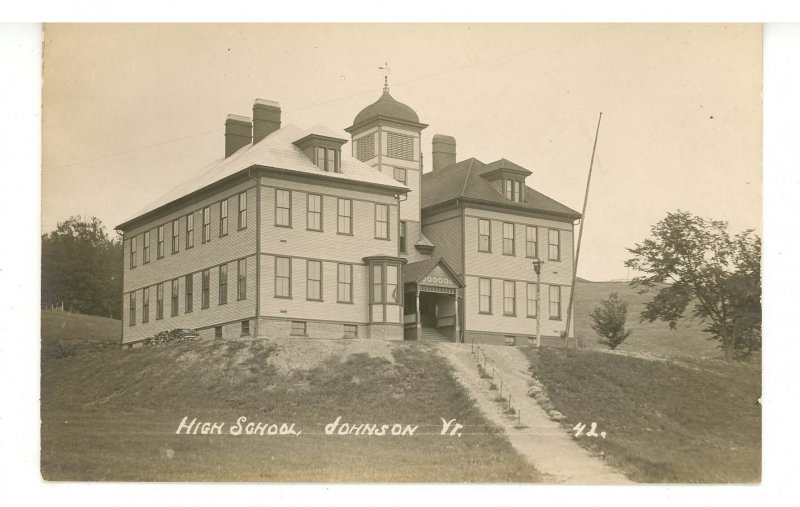 VT - Johnson. High School ca 1920    RPPC