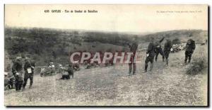 Postcard Old Large Format Caylus Shots Battalion Combat Army 27 * 14 cm