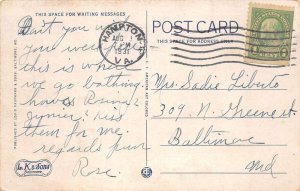 Buckroe Beach Virginia Hotel Lawn and Bath House Vintage Postcard AA90961