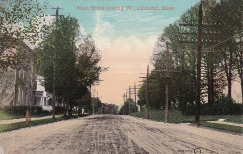 Massachusetts Leicester Main Street Looking West sk681