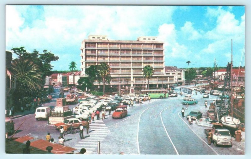 BRIDGETOWN, BARBADOS, West Indies ~ STREET SCENE ca 1960s  Postcard