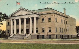 Postcard Masonic Temple, Albuquerque, New Mexico Vintage Posted 1913