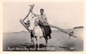 Native Boy with Wooden Plough Egypt, Egypte, Africa Unused 