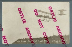 Los Angeles CALIFORNIA RPPC 1910 AIRPLANE FLYING Paulhan RECORD FLIGHT Air Show