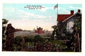 Postcard TRAIN STATION SCENE Rockford Illinois IL AR7434