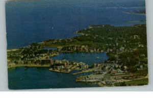 Woods Hole MA Aerial View Postcard