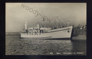 f2190 - British Ferry - Scillonian in Penzance Harbour - postcard